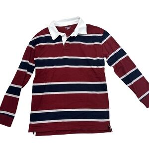 EUC Old Navy Boys XL Classic Striped Kids Polo Shirt - Red and Navy
